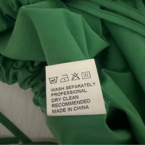 Women's Love, Highlight Ruched Long Sleeve Green Cropped Collared Shirt Small - Picture 14 of 14